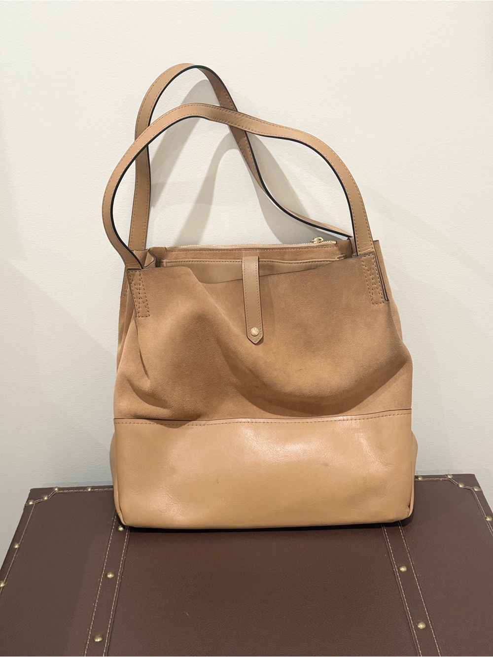 rag & bone Tan Leather Zip-Top Tote